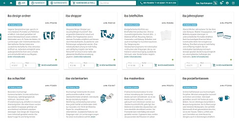 e-Procurement Artikelübersicht zur individuellen Produktauswahl